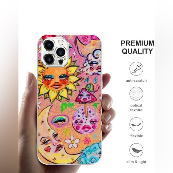 Other - Moon and Sun Flower Aesthetic Mushroom , iPhone 14 Pro Max (6.7 inch) Phone Case